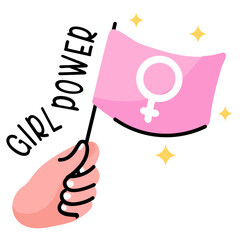 Trendy flat sticker of women protest 