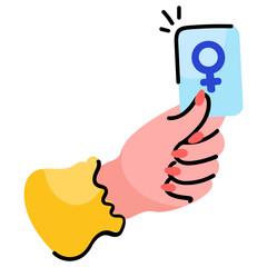 A flat sticker of female 