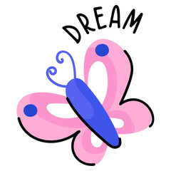 Premium hand drawn sticker of dream 