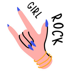 Check out this cool sticker of girl rock 