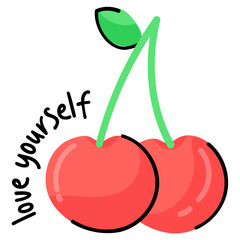 A customizable doodle sticker of love yourself 