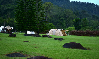 Tent camping in the midst of nature. © Diamon jewelry