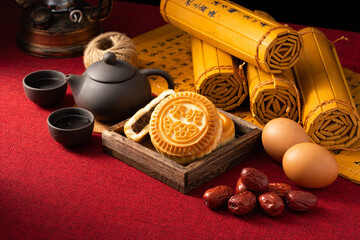 Fresh mooncakes in a festive atmosphere