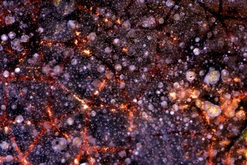 Raging fire and volcano,artistic abstract macro.