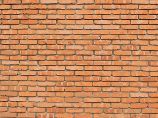 Brick wall, red relief texture with shadow, vector background illustration