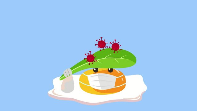 An egg fry protecting itself from germs