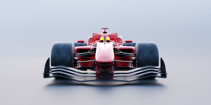 3d render red race car with no brand name