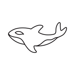 Orca line art icon design template vector illustration