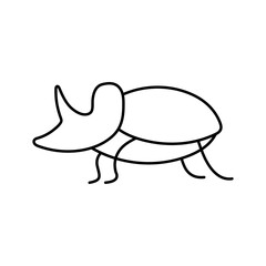 Beetle line art icon design template vector illustration