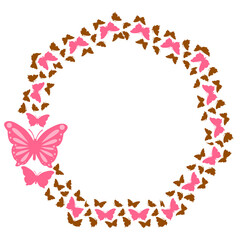 brown And pink Beautiful butterfly element Design
