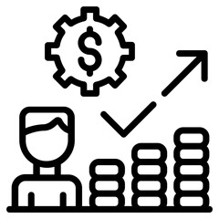 A linear icon of business growth
