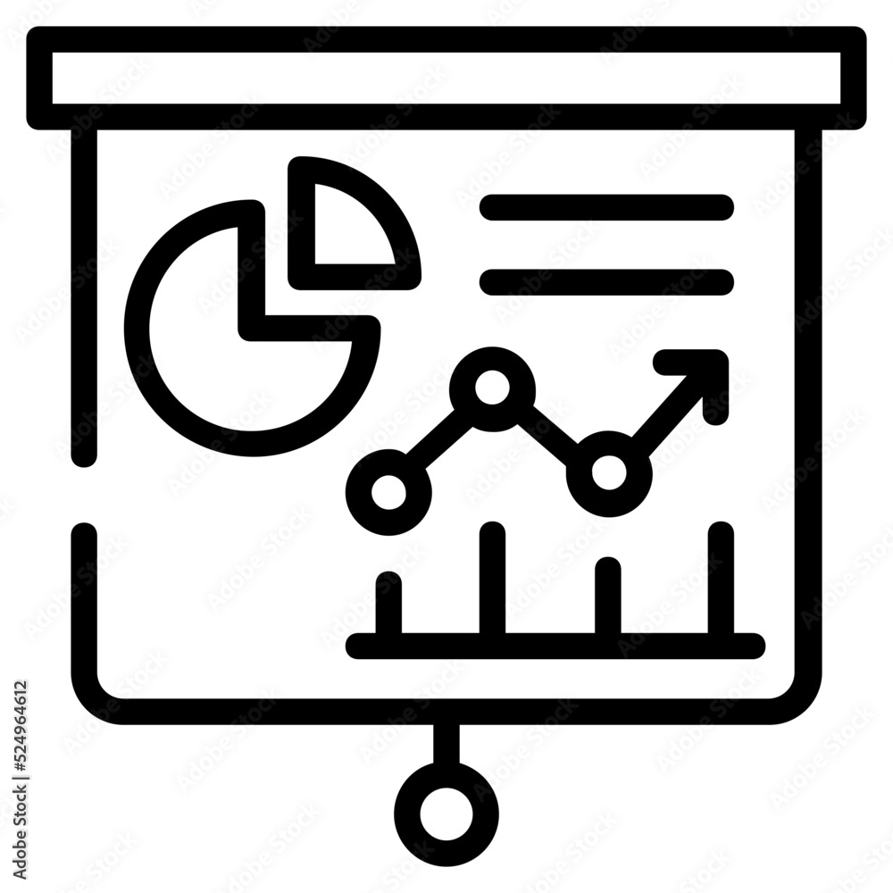 Canvas Prints line editable icon of a business report