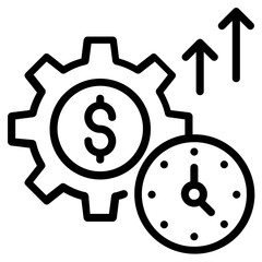 A linear icon of business growth