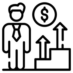 A linear icon of business growth