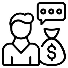 Trendy line icon of an investor 