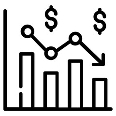 A linear icon of business growth