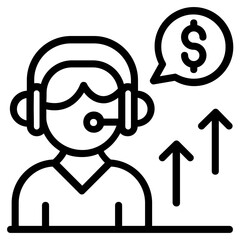 Line editable icon of a business report