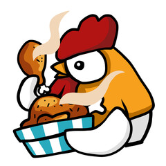 Chicken with chicken grilled cartoon