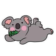 Koala eat eucalyptus cartoon
