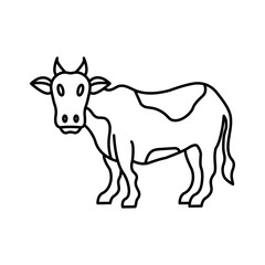Fototapeta na wymiar Cow line art icon design template vector illustration