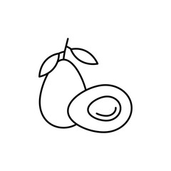 Avocado line art icon design template vector illustration