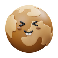 Cute Mercury Face 3D Icon