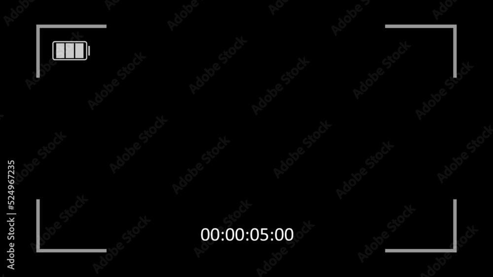 Poster camera viewfinder animation recording a video. camera frame viewfinder screen of video recorder digi