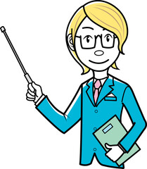 指示棒で説明するビジネスマン