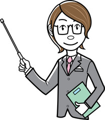 指示棒で説明するビジネスマン