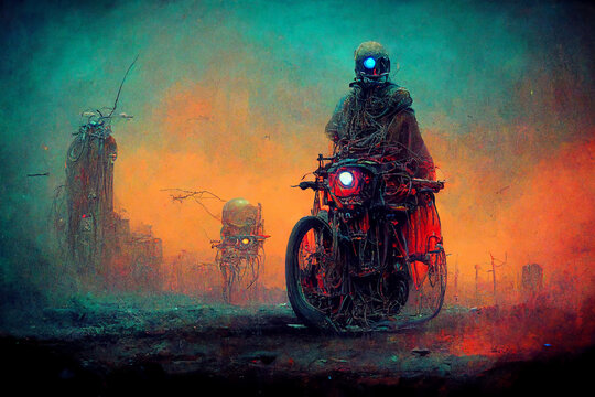 Motorcycle In The Desert Nuclear