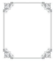Decorative frame Elegant vector element for design in Eastern style, place for text. Floral gray