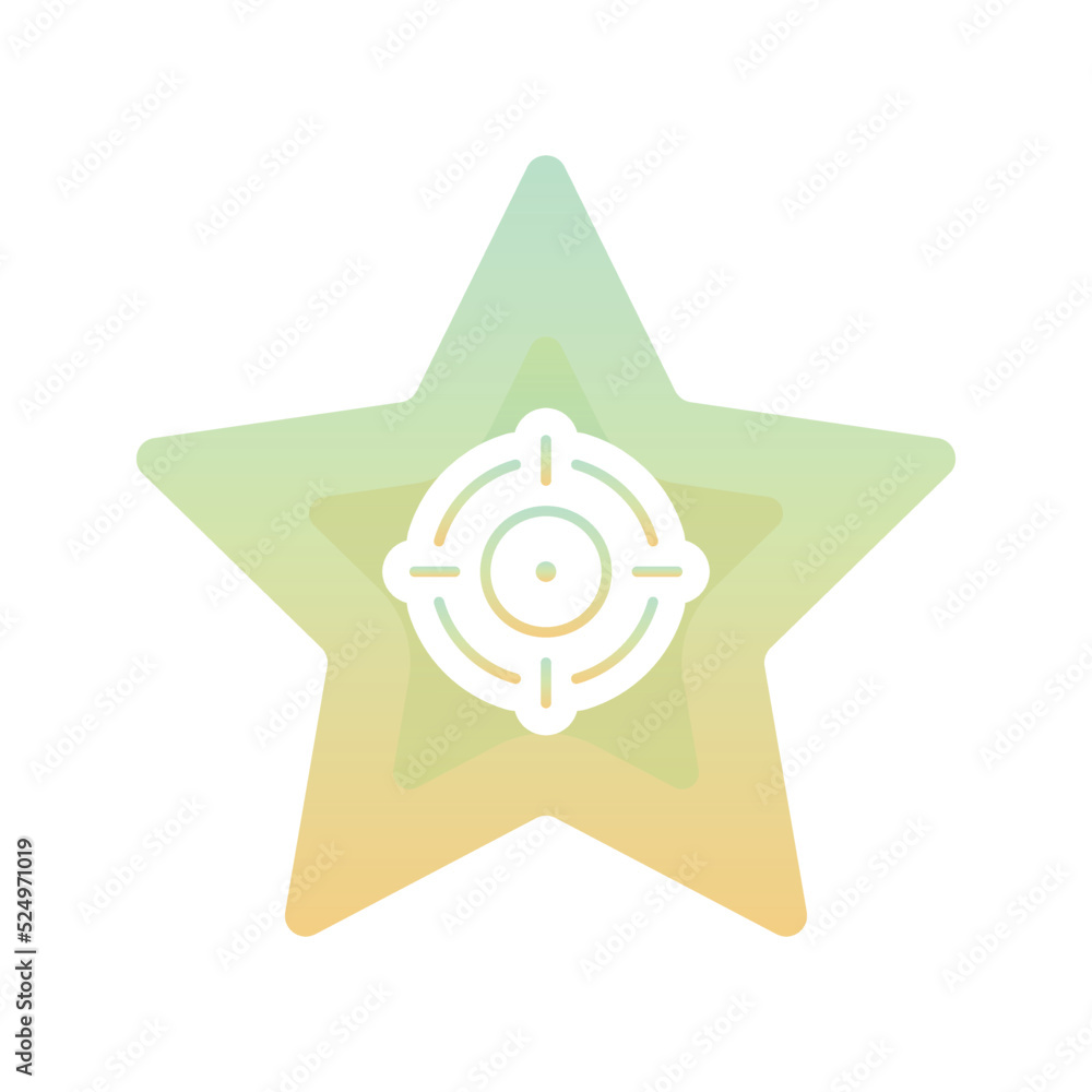 Poster target star logo gradient design template icon element