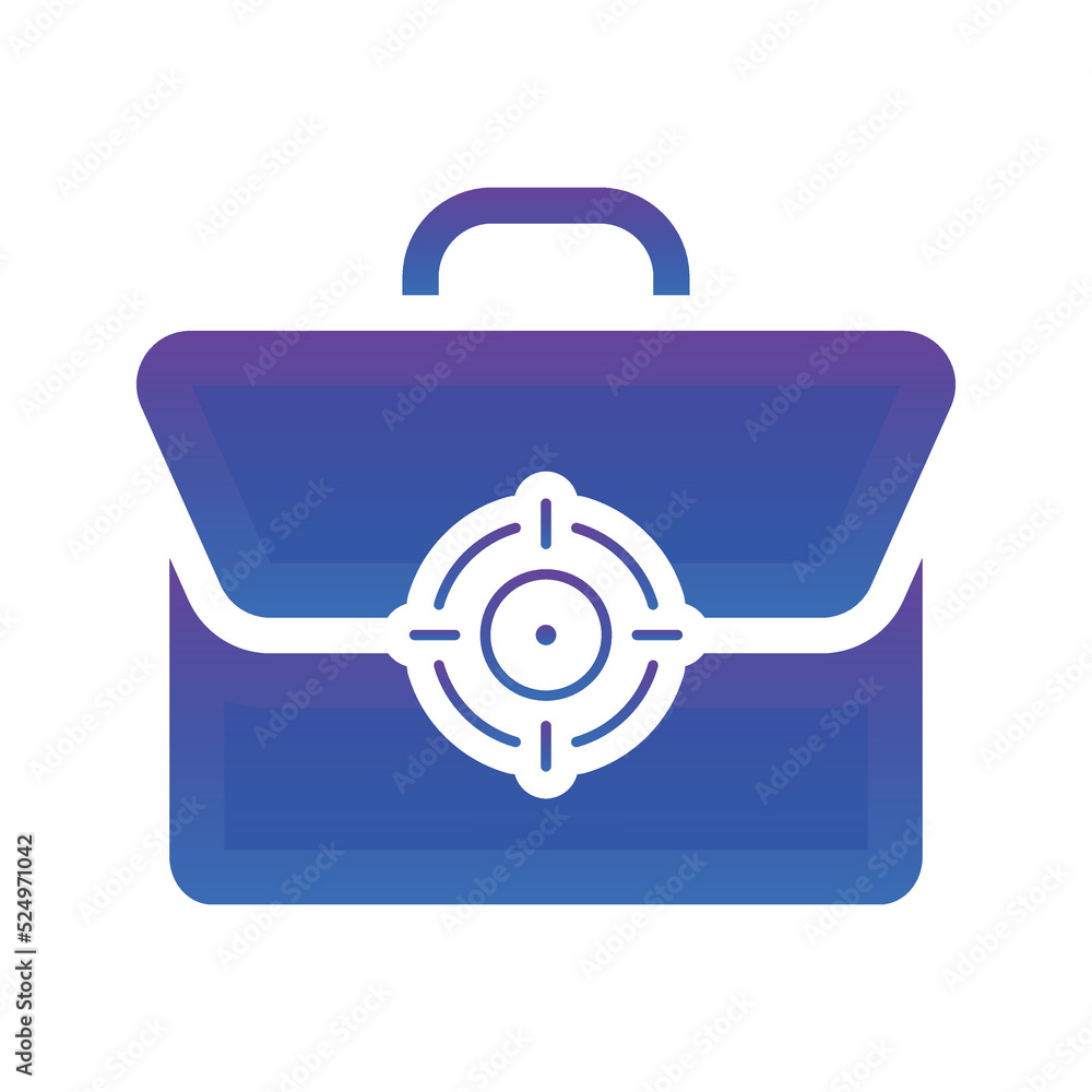 Poster target suitcase logo gradient design template icon element