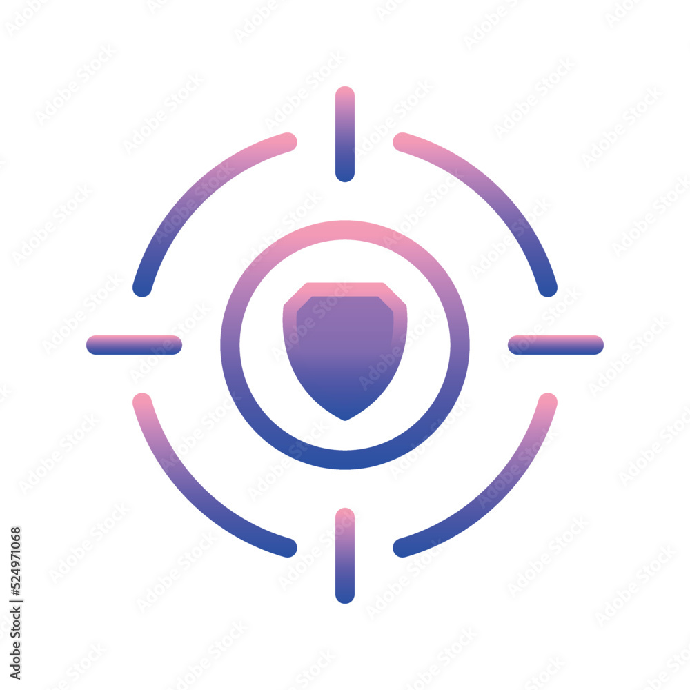 Poster target shield logo gradient design template icon element