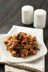 Stir Fry Mussels with Chilli and Green Onion, Asian Style Mussel.
