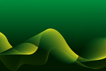 abstract glowing wave background, green leaf