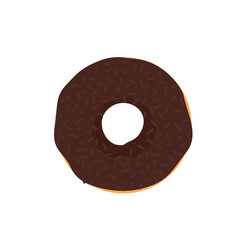 Donut vector Circle donuts with colorful holes covered in delicious chocolate.
