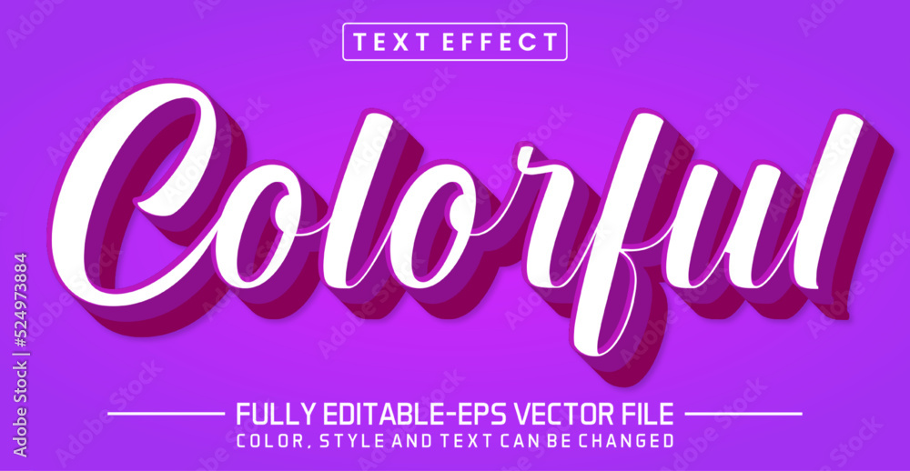 Poster editable text effect - colorful text style theme