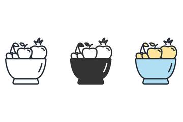 fruit salad icons  symbol vector elements for infographic web