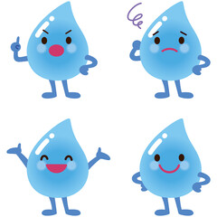 水滴のキャラクター　水道　水　環境