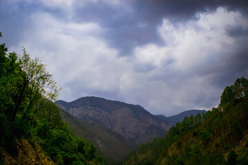 clouds over the mountains