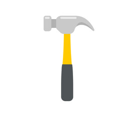 Hand tools vector. Hammer made of hardened steel for hammering nails.