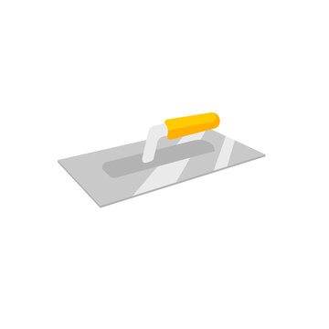 yellow handled trowel on gray surface clip art preview