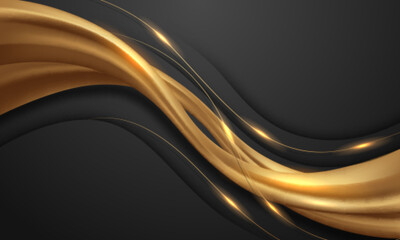 Abstract gold on black metallic texture