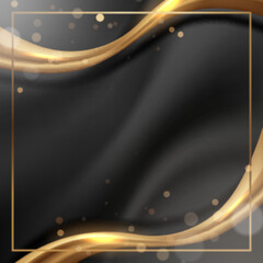 Abstract gold on black metallic texture