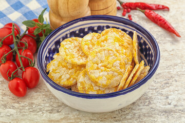 Natural organic grain rice chips