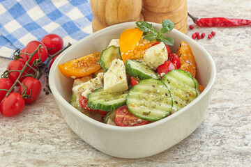 Greek salad with feta cheese
