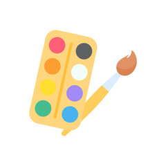 A set of brush heads and paint buckets for creating art from the artist's creativity.