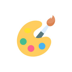 A set of brush heads and paint buckets for creating art from the artist's creativity.