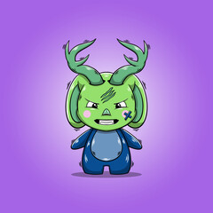 hand drawn cute cartoon character with angry face